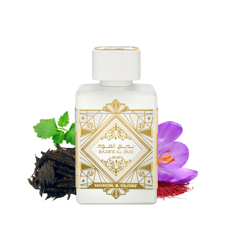 Arabic perfume Lattafa Badee Al Oud Blanc creamy floral scent