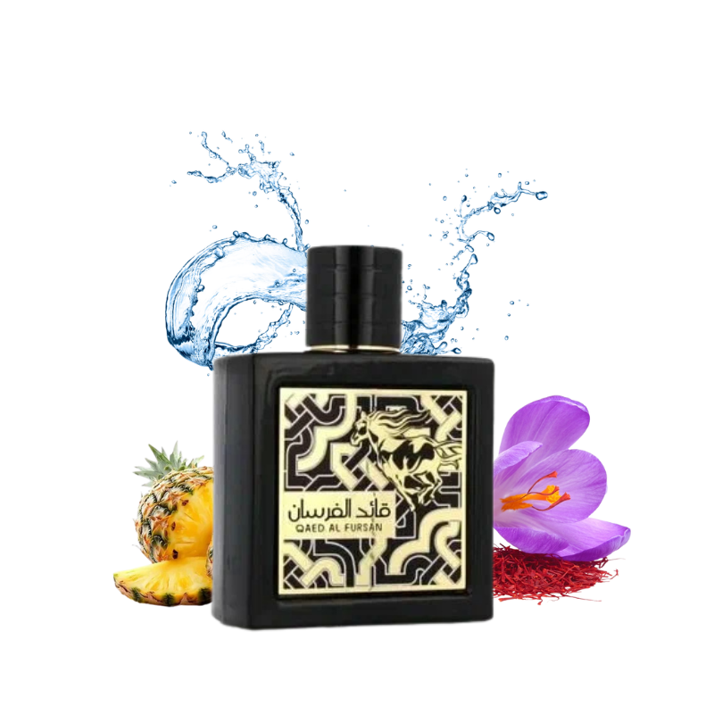 Luxury Arabic men’s perfume Qaed Al Fursan with amber and oud