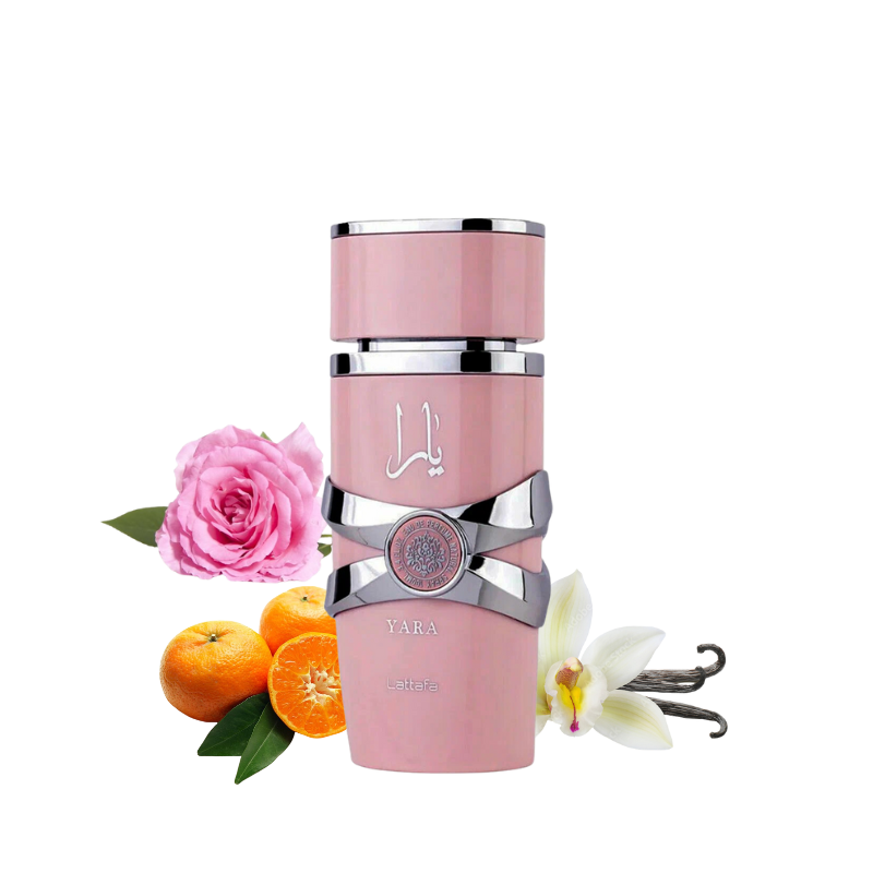 Arabic women’s perfume Lattafa Yara Rose fruity floral scent