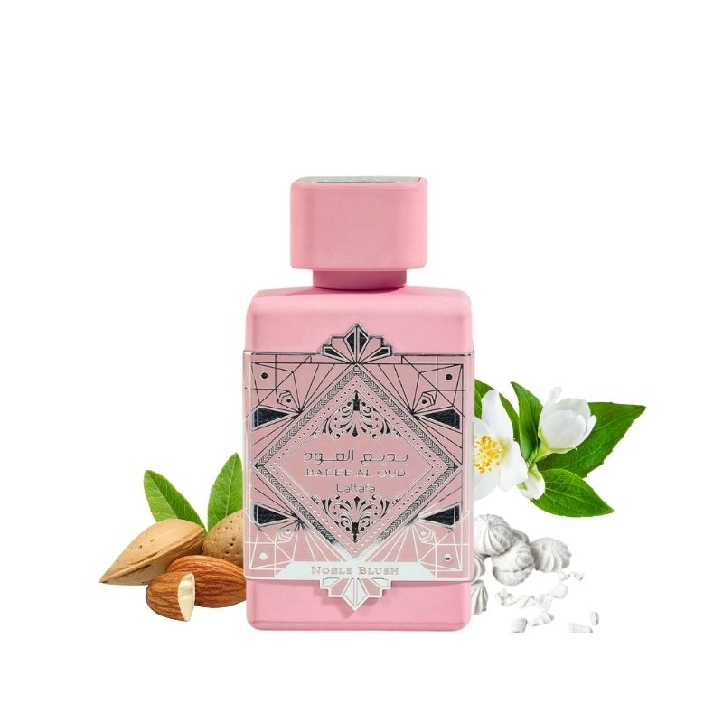 Lattafa Badee Al Oud Pink Noble Blush EDP 100ml perfume bottle